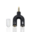 U-Type Dual 3.5mm Headphone Audio Splitter Adapter
