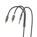 Dual RCA Male to 3.5mm Jack Audio plated Cable 1.5M
