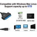 USB 3.0 to SATA Adapter Cable 2.5 Inch 5Gbps 22 Pin 4