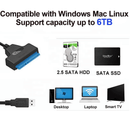 USB 3.0 to SATA Adapter Cable 2.5 Inch 5Gbps 22 Pin