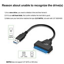 USB 3.0 to SATA Adapter Cable 2.5 Inch 5Gbps 22 Pin