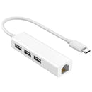 USB 3.0 Type-C Multi-Port Network Card Hub with 100Mbps