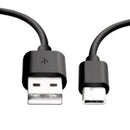 USB-A to USB-C Charger Cable for HTC Phones (Black) 1m 1