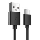 USB-A to USB-C Charger Cable for TCL Phones (Black) 1m 1