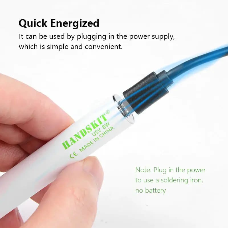 USB Soldering Iron Set 8W Adjustable Temp Ceramic Core & 4