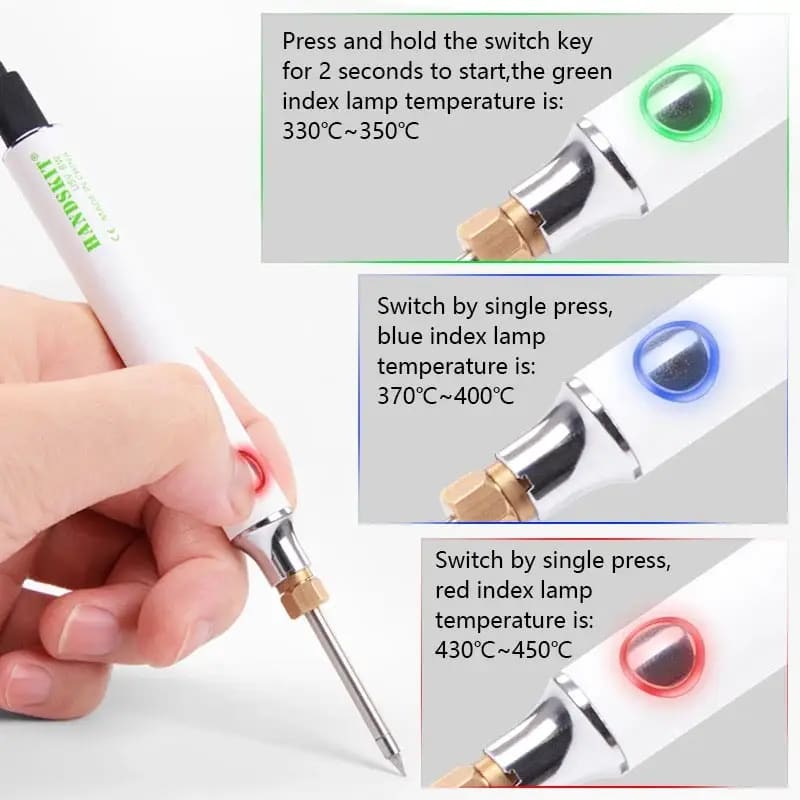 USB Soldering Iron Set 8W Adjustable Temp Ceramic Core &