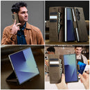 Vintage PU Leather Wallet Case with Hinge Protection