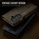Vintage PU Leather Wallet Case with Hinge Protection