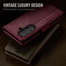 Vintage PU Leather Wallet Case with Hinge Protection