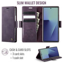 Vintage PU Leather Wallet Case with Hinge Protection