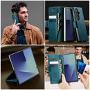 Vintage PU Leather Wallet Case with Hinge Protection