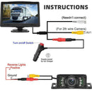 Wireless 5’’ Monitor Reverse Camera Rear View Parking 4