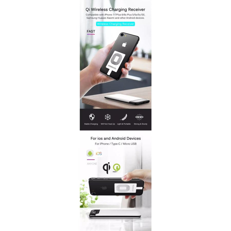 Wireless Charging Receiver - Type B (Micro USB) Devices