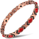 Womans Magnetic Copper Bracelet -Red