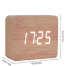 Wooden LED Digital Alarm Clock with Temperature Display & Night Light (4 colours available) - HBC