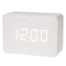 Wooden LED Digital Alarm Clock with Temperature Display & Night Light (4 colours available) - White - HBC
