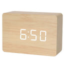 Wooden LED Digital Alarm Clock with Temperature Display & Night Light (4 colours available) - Wood - HBC