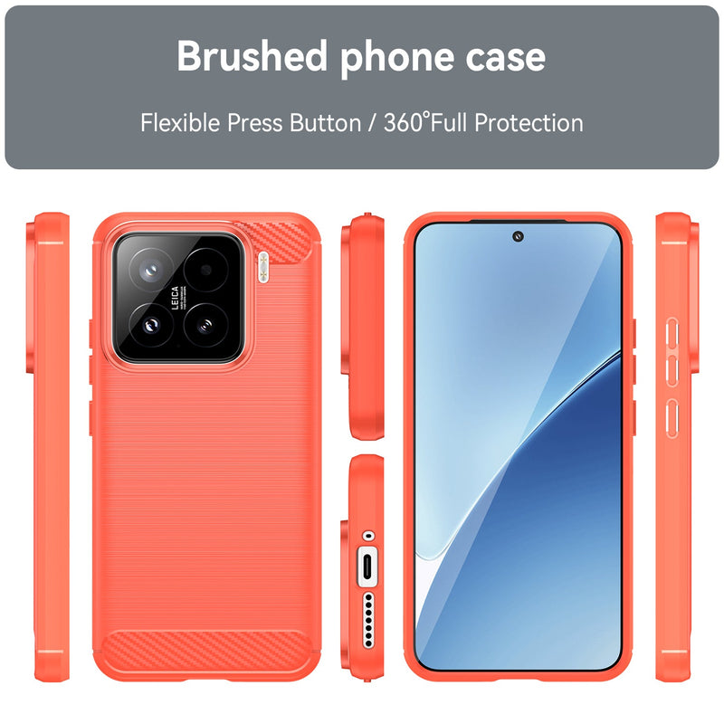 Xiaomi 15 Carbon Fibre Brushed Case [Red]