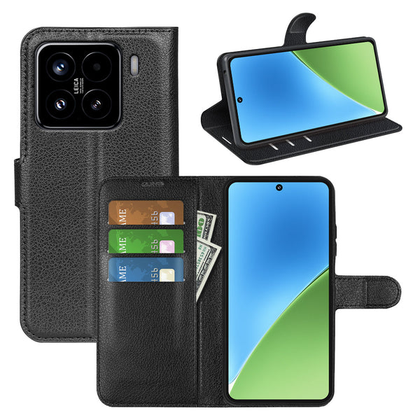 Xiaomi 15 PU Wallet Case [Black]