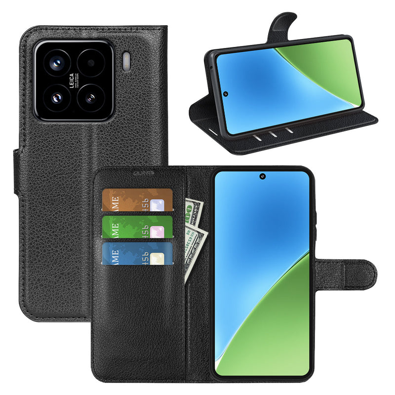 Xiaomi 15 PU Wallet Case [Black]