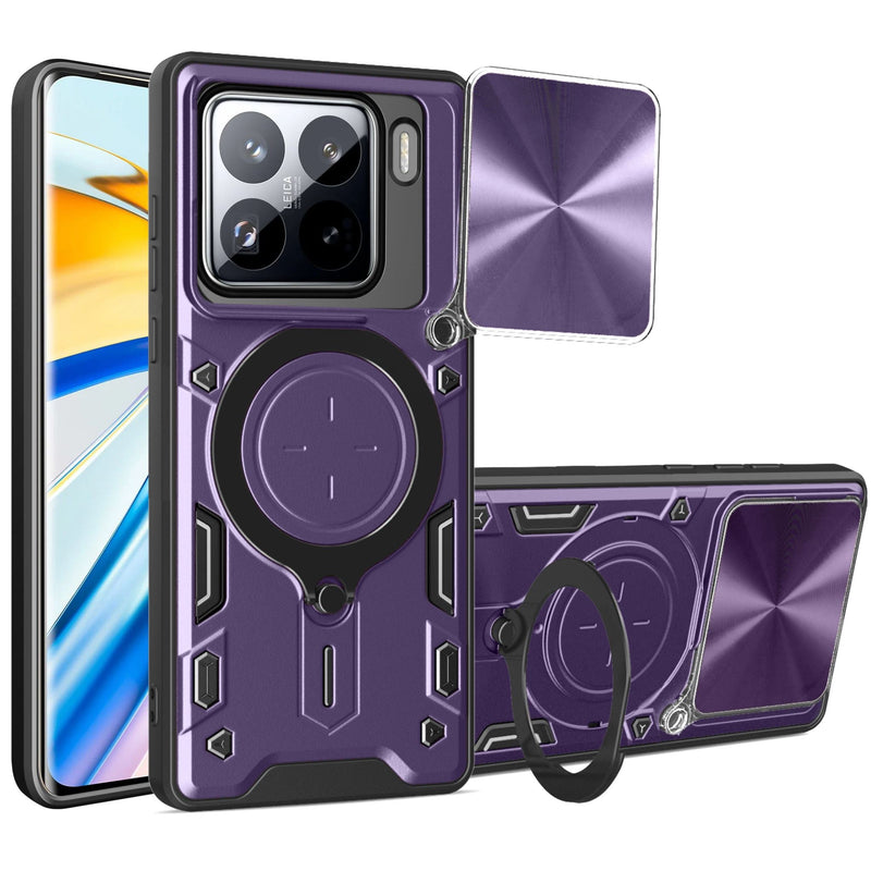 Xiaomi 15 Ring Kickstand Case w/ Camera Cover [Purple]