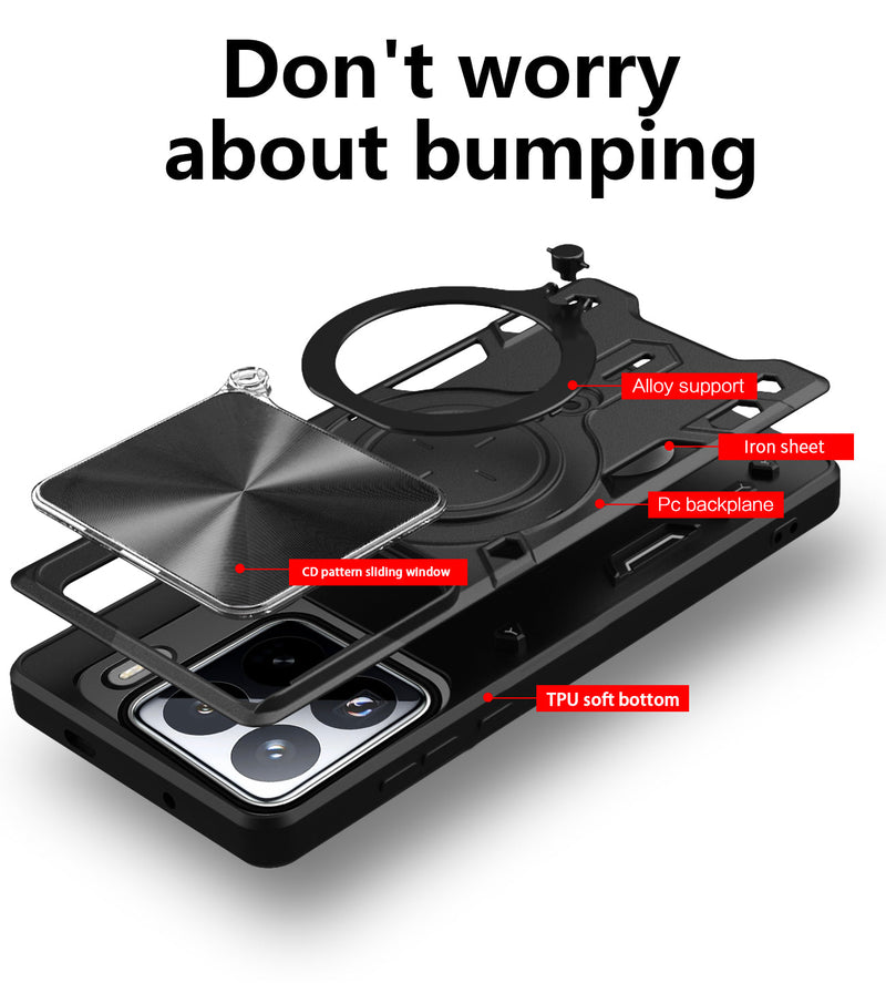 Xiaomi 15 Ring Kickstand Case w/ Camera Cover [Red]