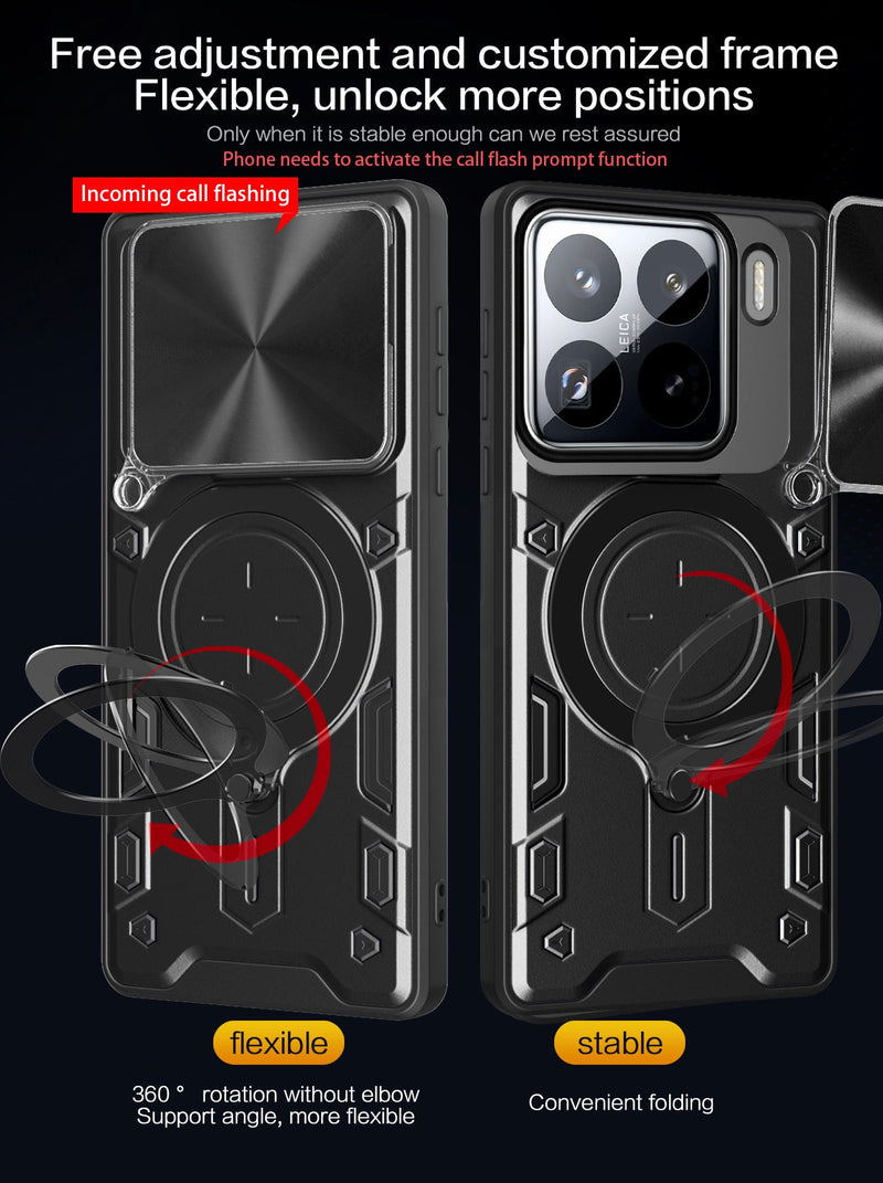 Xiaomi 15 Ring Kickstand Case w/ Camera Cover [Red]