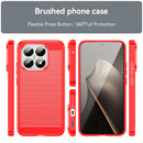 Xiaomi 15T Carbon Fibre TPU Case Slim Shockproof Cover Red
