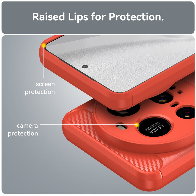 Xiaomi 15 Ultra Carbon Fibre Brushed Case [Red]