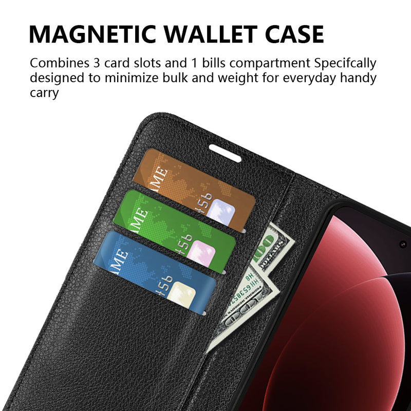 Xiaomi 15 Ultra PU Wallet Case [Black]