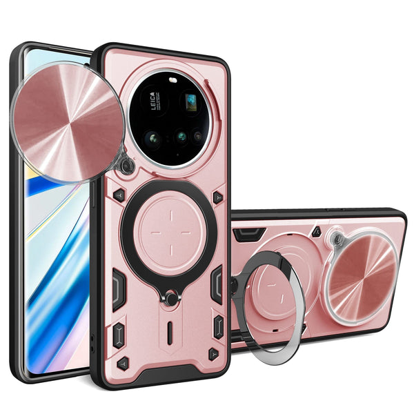 Xiaomi 15 Ultra Ring Kickstand Case w/ Camera Cover [Rose Gold]