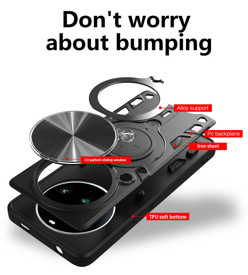 Xiaomi 15 Ultra Ring Kickstand Case w/ Camera Cover [Black]