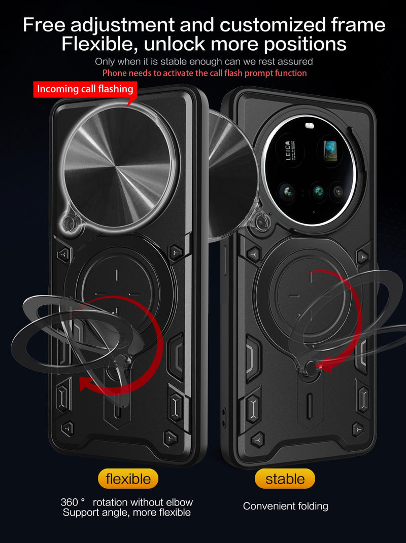 Xiaomi 15 Ultra Ring Kickstand Case w/ Camera Cover [Black]