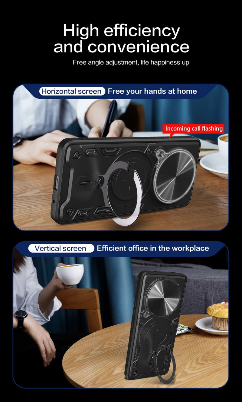 Xiaomi 15 Ultra Ring Kickstand Case w/ Camera Cover [Black]