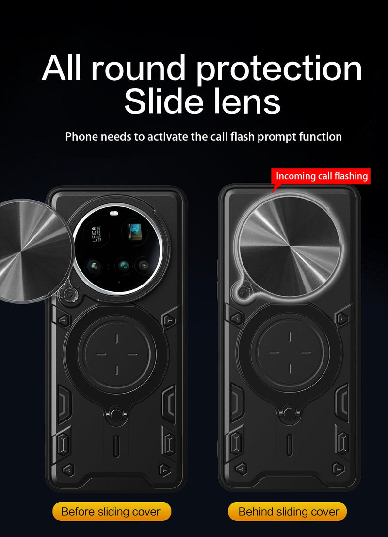 Xiaomi 15 Ultra Ring Kickstand Case w/ Camera Cover [Red]