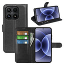Wallet Case for Xiaomi 17 – PU Leather Flip Cover with Card Holder & Stand [Black]