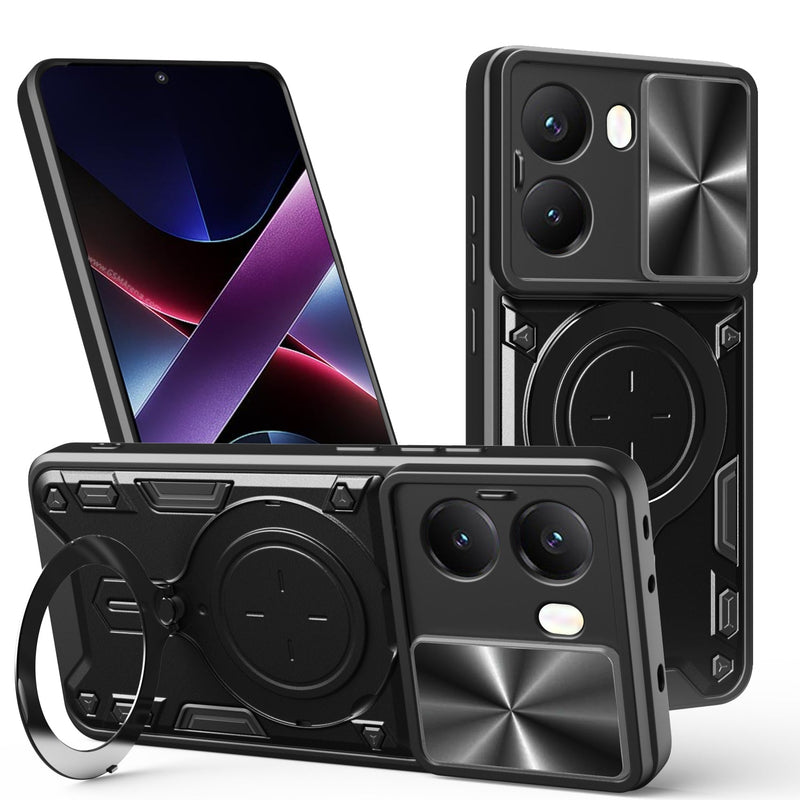 Xiaomi Poco X7 Pro Ring Kickstand Case w/ Camera Cover [Black]
