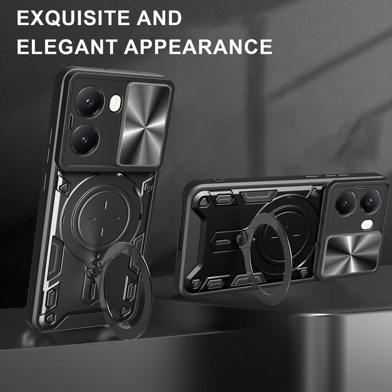 Xiaomi Poco X7 Pro Ring Kickstand Case w/ Camera Cover [Rose Gold]