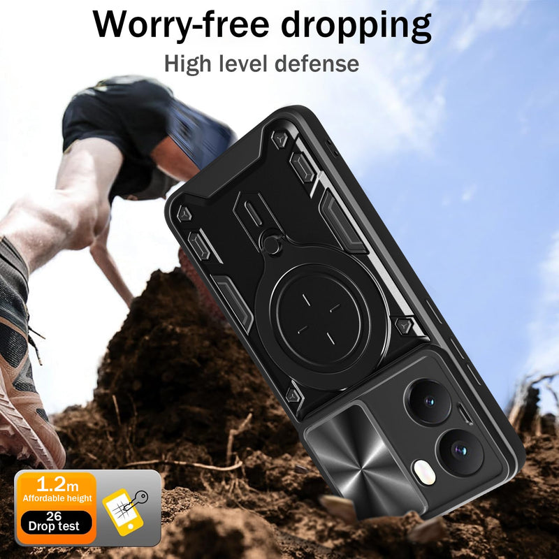 Xiaomi Poco X7 Pro Ring Kickstand Case w/ Camera Cover [Black]