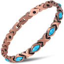 Womans Magnetic Copper Bracelet -Blue