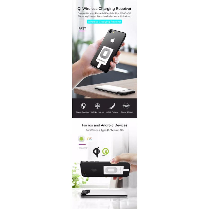 iPhone 5, 6, 6 +, 7, 7 + QI Wireless Charging Receiver Card